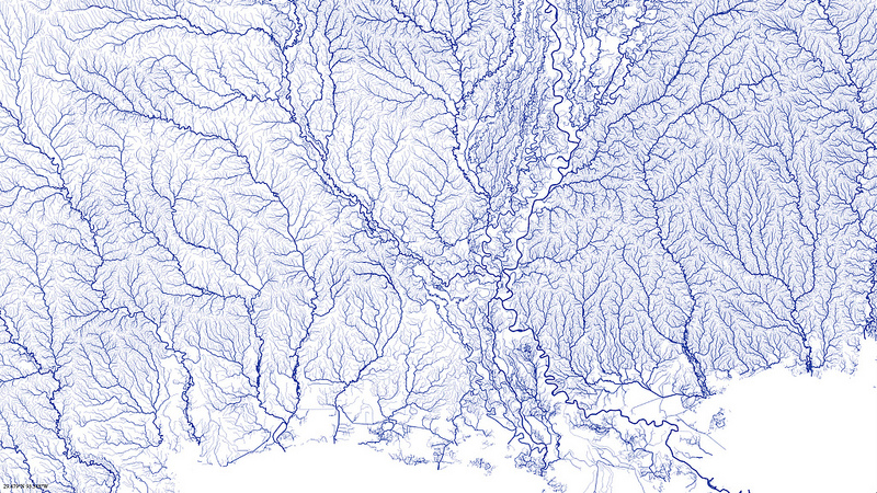Illustration for article titled A map of all the rivers in the United States, and nothing else